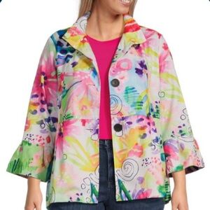 NWT Ali Miles Multicolor Abstract Jacket 1X